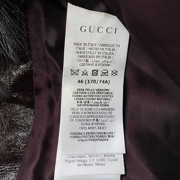 グッチ パンツ ストレートレザーパンツ ラムスキン メンズサイズ46 713493 GUCCI ボトムス
