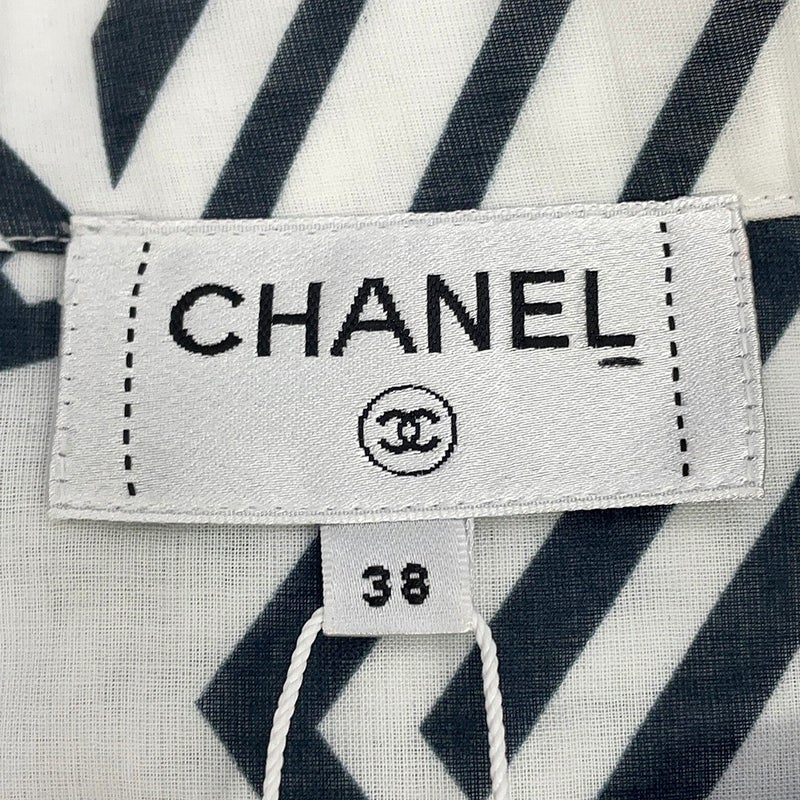 シャネル スカート ココマーク コットン レディースサイズ38 P74305 CHANEL 白 黒 セール品