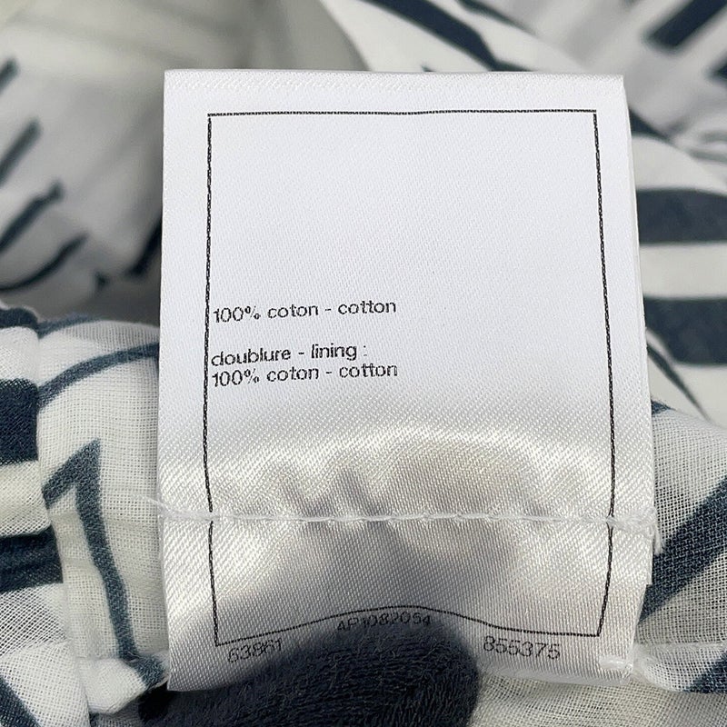 シャネル スカート ココマーク コットン レディースサイズ38 P74305 CHANEL 白 黒 セール品