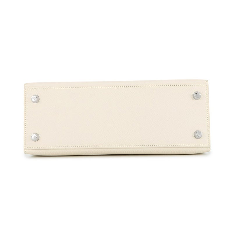 エルメス ハンドバッグ ケリー25 外縫い トリコロール クレ/ゴールド/モーヴペール/シルバー金具 エプソン W刻印 ２wayショルダー