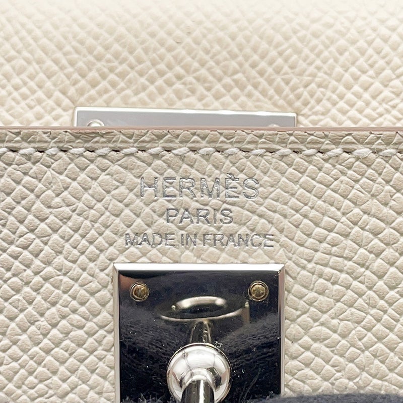 エルメス ハンドバッグ ケリー25 外縫い トリコロール クレ/ゴールド/モーヴペール/シルバー金具 エプソン W刻印 ２wayショルダー