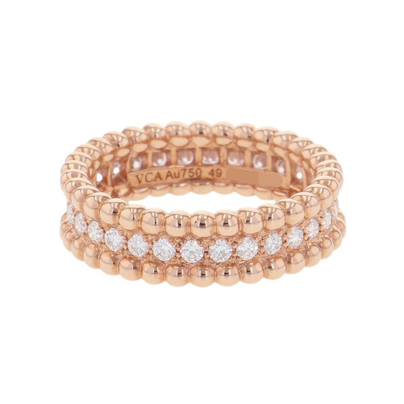 ヴァンクリーフ&アーペル リング ペルレ 1連モデル ダイヤモンド 31P 計0.49ct K18PGピンクゴールド サイズ49 VCARPJMW00 指輪