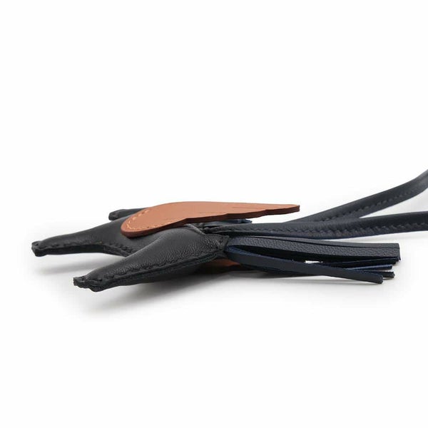 エルメス バッグチャーム ロデオPM ペガサス ブラック/ブルーニュイ/ゴールド ラムスキン W刻印 黒