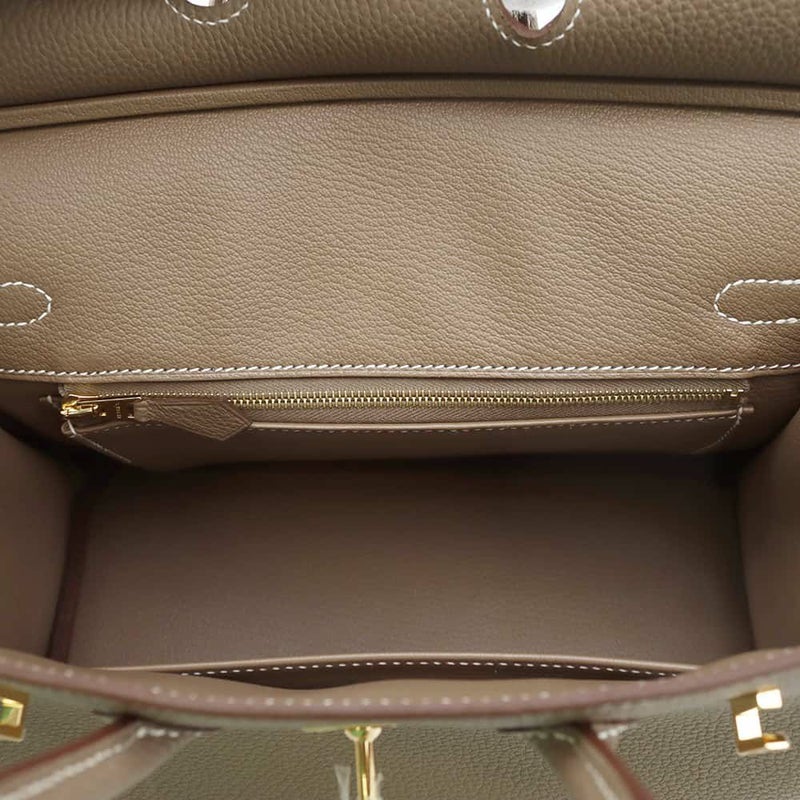 エルメス バーキン25 エトゥープ/ゴールド金具 トゴ W刻印 HERMES Birkin ハンドバッグ