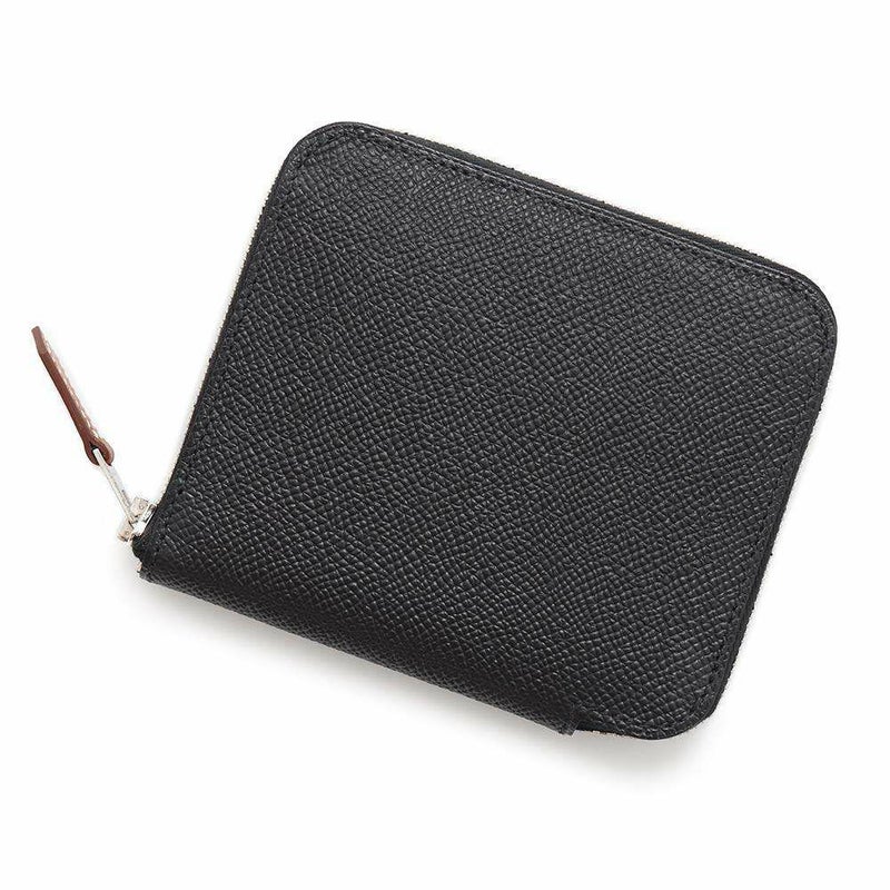 エルメス コインケース アザップコンパクト シルクイン ブラック/シルバー金具 エプソン W刻印