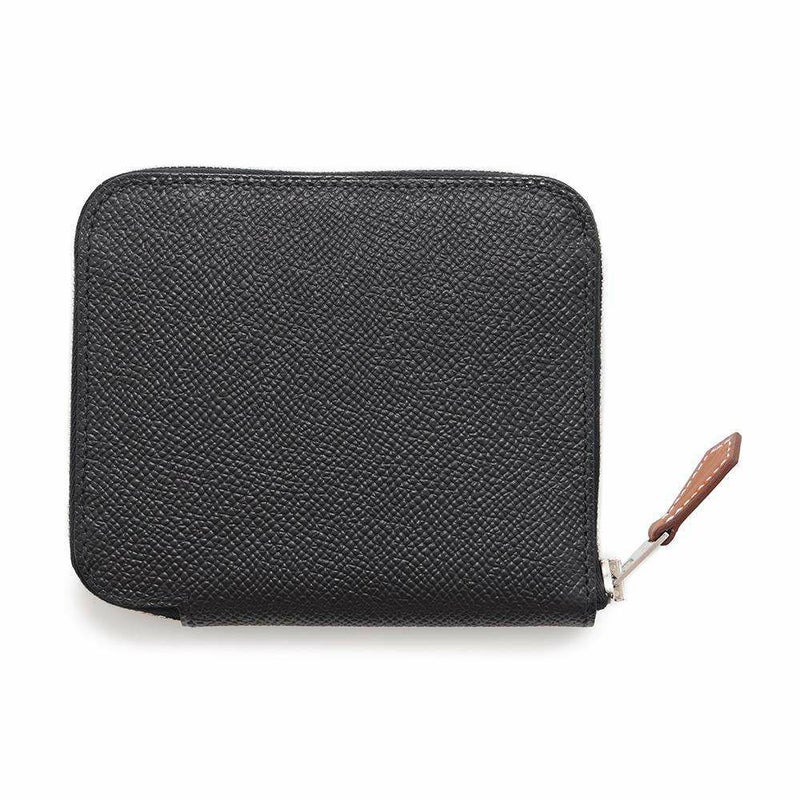 エルメス コインケース アザップコンパクト シルクイン ブラック/シルバー金具 エプソン W刻印