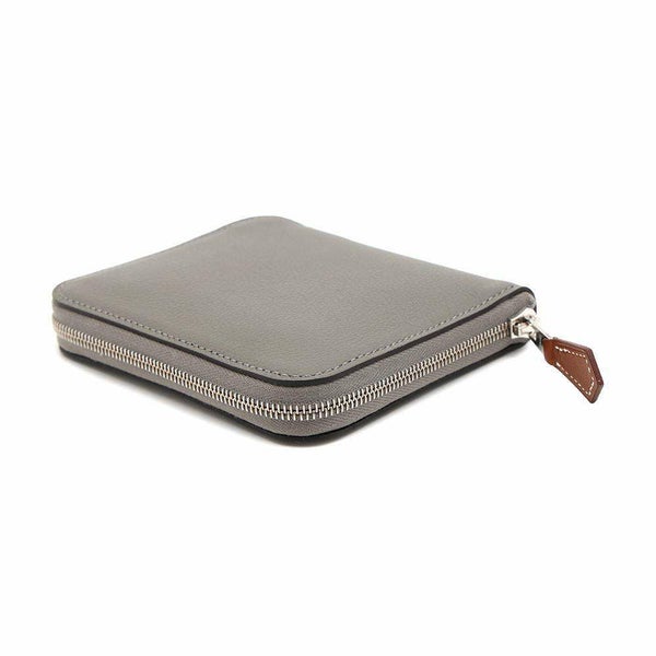 エルメス コインケース アザップコンパクト シルクイン グリメイヤー/シルバー金具 エプソン W刻印