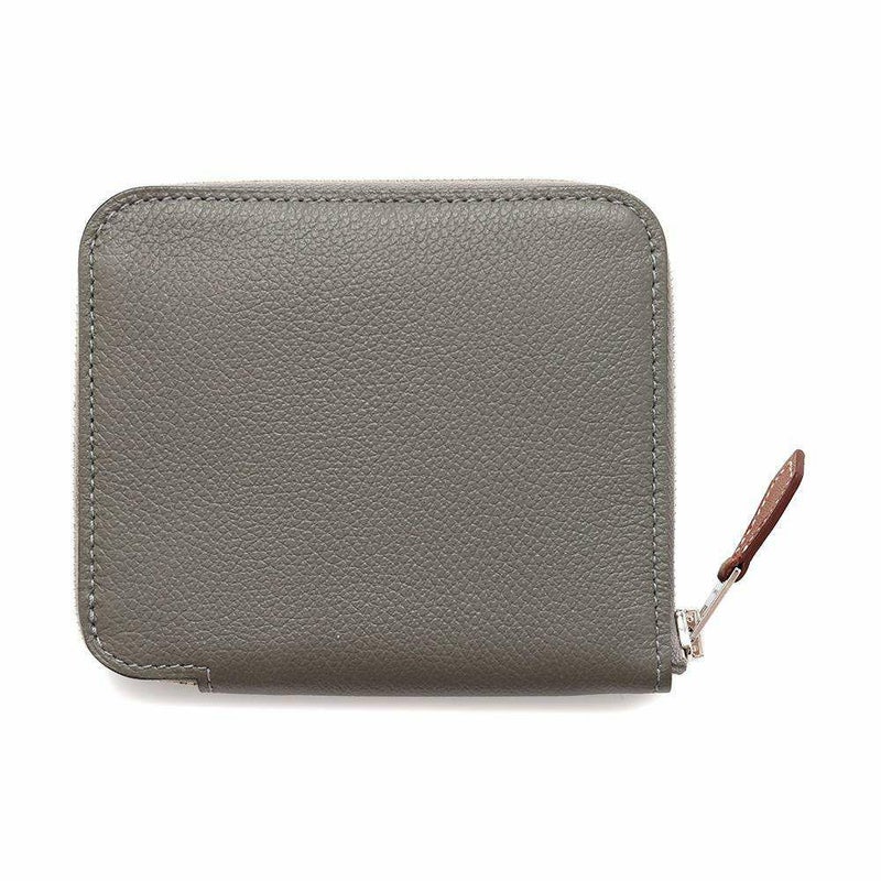 エルメス コインケース アザップコンパクト シルクイン グリメイヤー/シルバー金具 エプソン W刻印