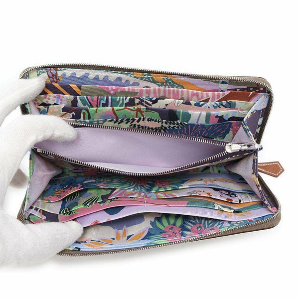 エルメス 長財布 アザップロング シルクイン エトゥープ/シルバー金具 エプソン W刻印 財布