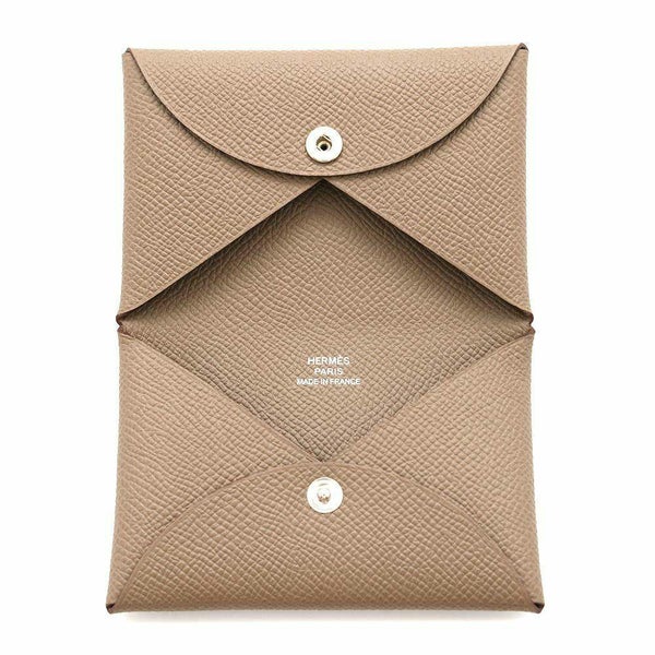 エルメス カードケース カルヴィ エトゥープ エプソン W刻印 HERMES 名刺入れ
