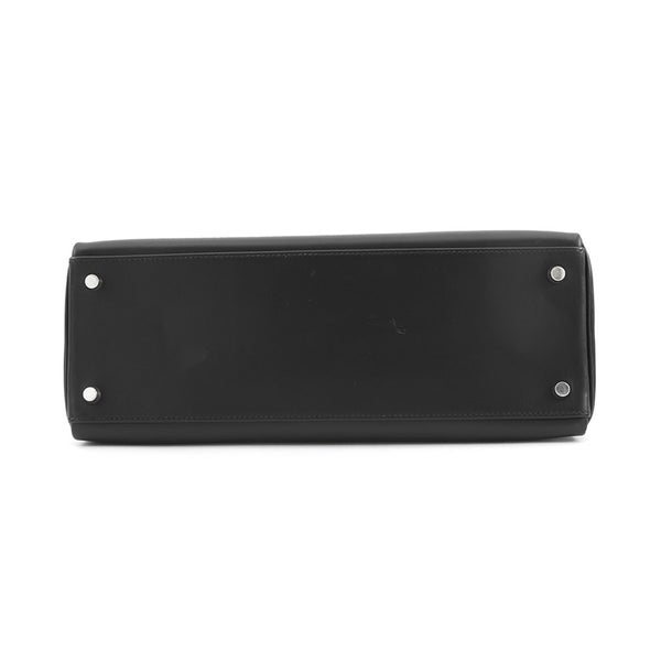 エルメス ハンドバッグ ケリー32 内縫い ブラック/シルバー金具 シャモニー □G刻印 ２wayショルダー 黒