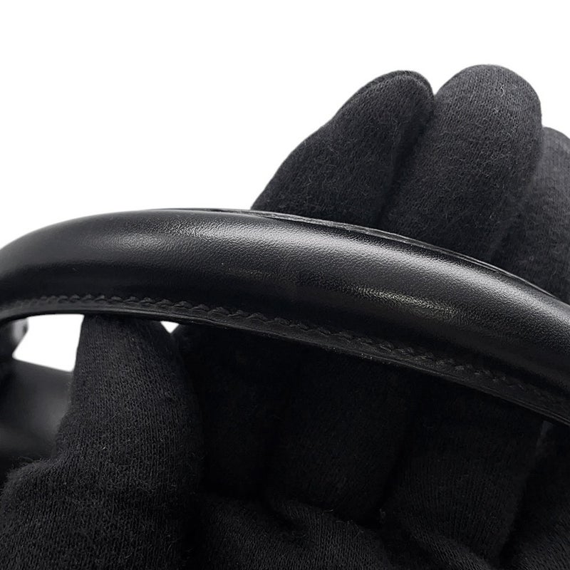 エルメス ハンドバッグ ケリー32 内縫い ブラック/シルバー金具 シャモニー □G刻印 ２wayショルダー 黒