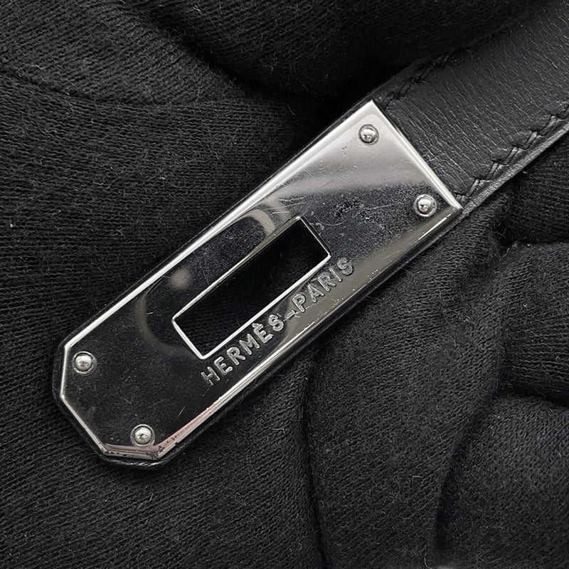 エルメス ハンドバッグ ケリー32 内縫い ブラック/シルバー金具 シャモニー □G刻印 ２wayショルダー 黒