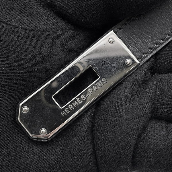 エルメス ハンドバッグ ケリー32 内縫い ブラック/シルバー金具 シャモニー □G刻印 ２wayショルダー 黒