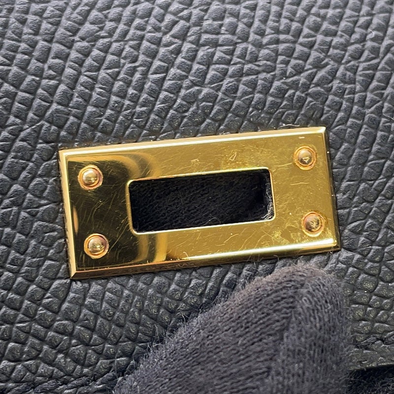 エルメス ショルダー バッグ ケリー20 無秩序 外縫い ブラック/ゴールド金具 エプソン K刻印 黒