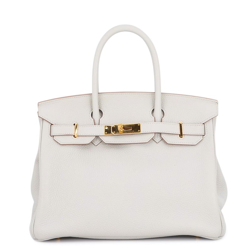 エルメス バーキン30 パールグレー/ゴールド金具 トゴ D刻印 HERMES Birkin ハンドバッグ