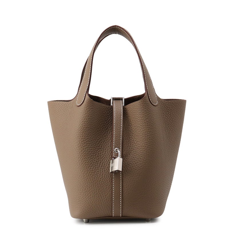 エルメス ハンドバッグ ピコタンロックPM エトゥープ/シルバー金具 トリヨンクレマンス K刻印 HERMES