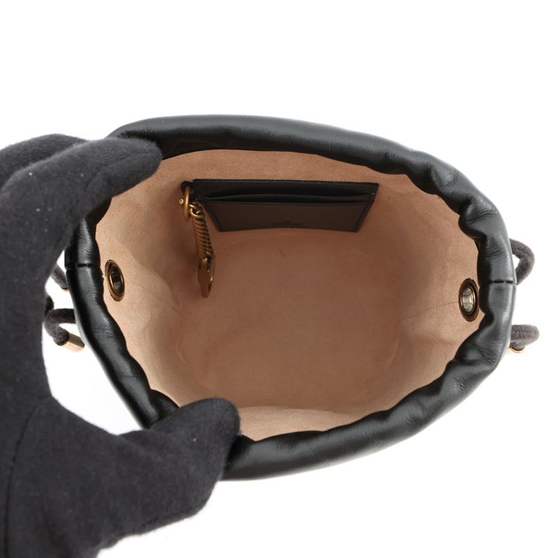 グッチ チェーンショルダーバッグ GGマーモント ミニバケットバッグ 575163 GUCCI キルティング 黒