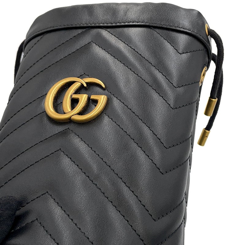 グッチ チェーンショルダーバッグ GGマーモント ミニバケットバッグ 575163 GUCCI キルティング 黒