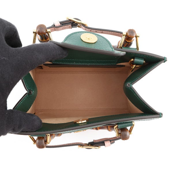 グッチ ハンドバッグ ダイアナ ミニ トートバッグ バンブー レザー 702732 GUCCI 2way