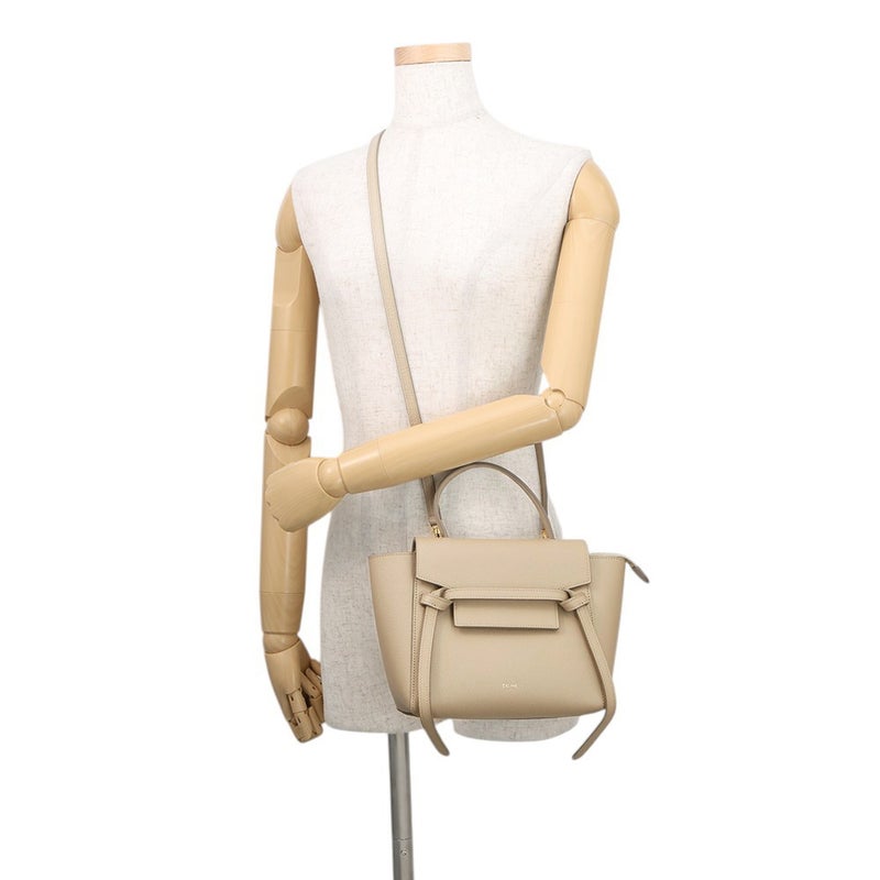 セリーヌ ハンドバッグ ベルトバッグ ナノ グレインドカーフレザー 189003 CELINE 2way ベージュ
