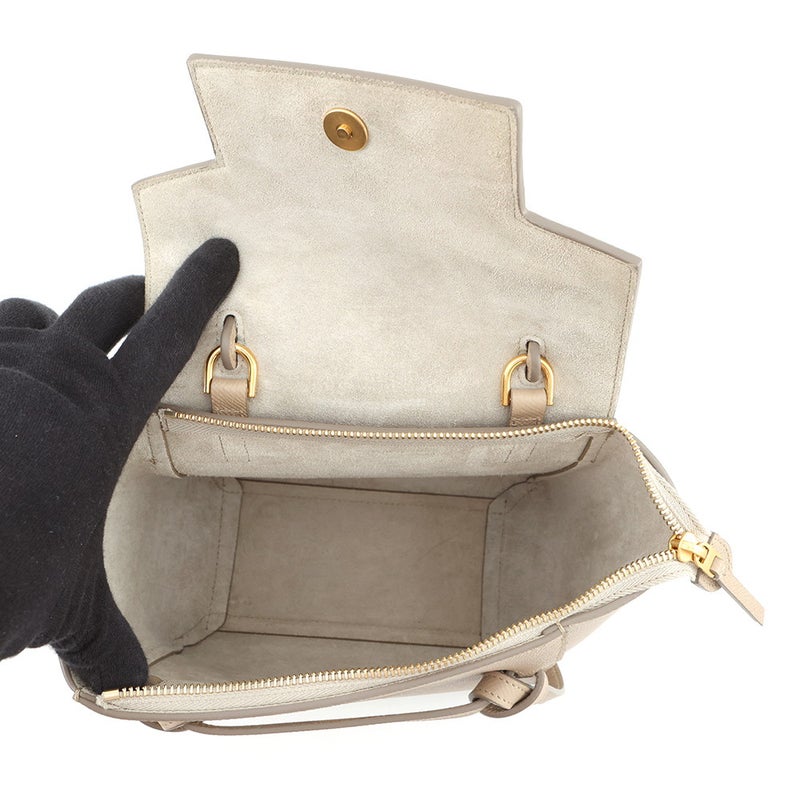 セリーヌ ハンドバッグ ベルトバッグ ナノ グレインドカーフレザー 189003 CELINE 2way ベージュ