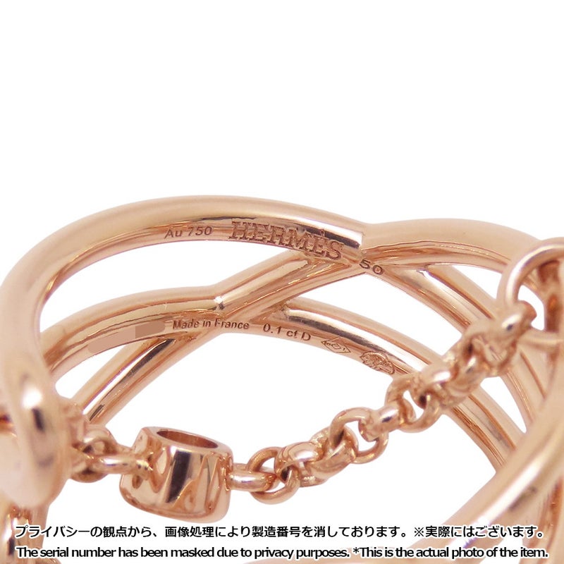 エルメス リング シェーヌダンクル カオスMM ダイヤモンド 3P 0.22ct K18PGピンクゴールド リングサイズ50 指輪