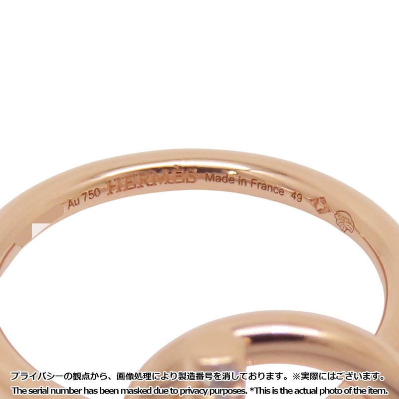 エルメス リング エシャペPM ダイヤモンド 10P 計0.07ct K18PGピンクゴールド リングサイズ49 HERMES 指輪