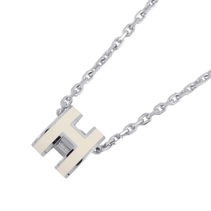 エルメス ネックレス ミニ・ポップアッシュ ホワイト/シルバー金具 HERMES アクセサリー 白