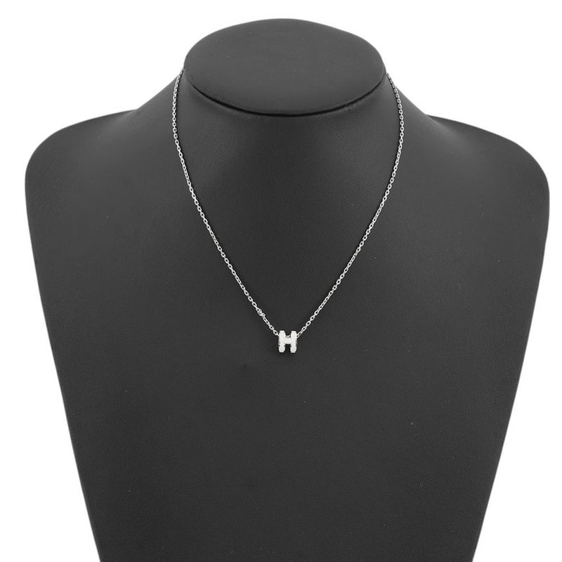 エルメス ネックレス ミニ・ポップアッシュ ホワイト/シルバー金具 HERMES アクセサリー 白