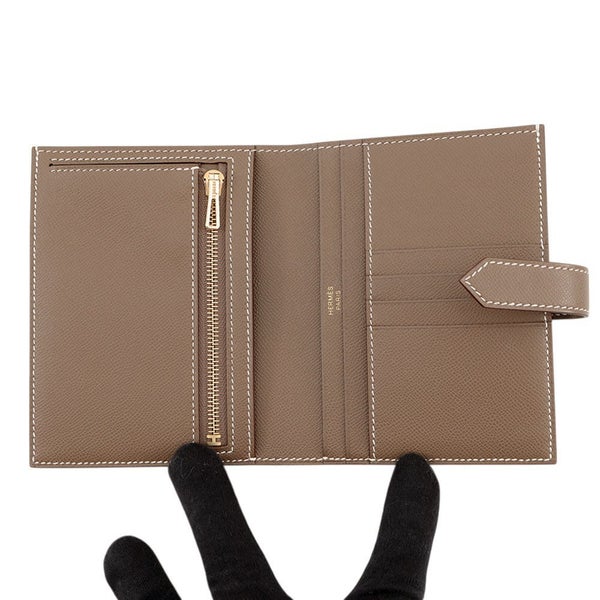エルメス 二つ折り財布 ベアンコンパクト/ゴールド金具 ヴォーマダム W刻印 財布