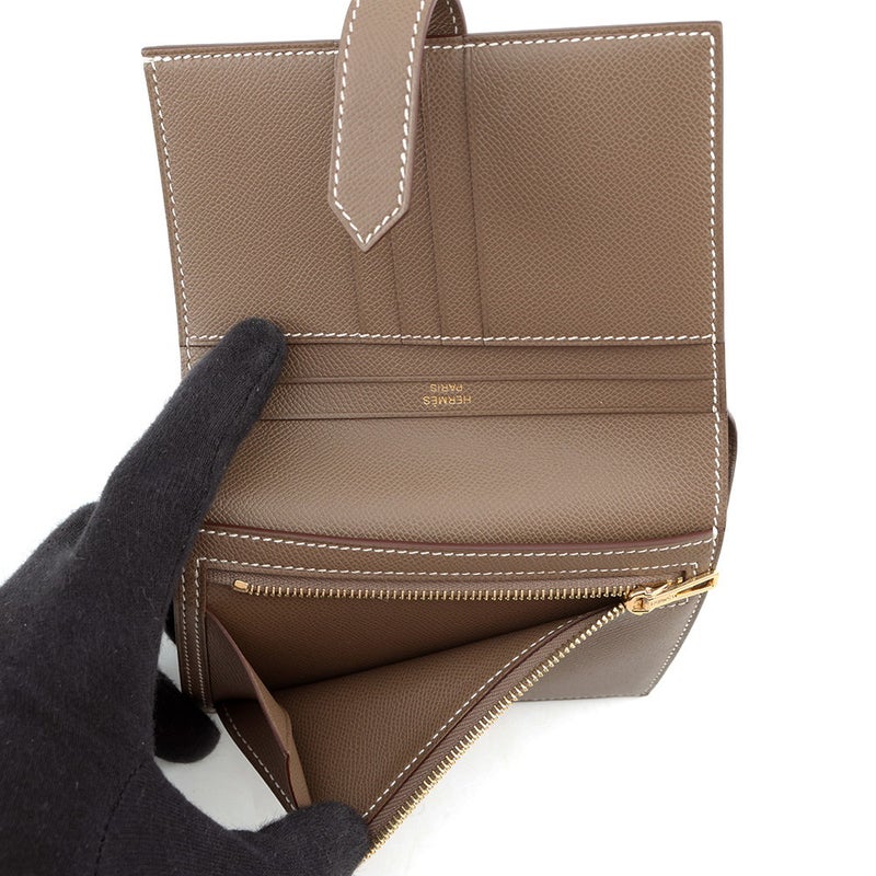 エルメス 二つ折り財布 ベアンコンパクト/ゴールド金具 ヴォーマダム W刻印 財布