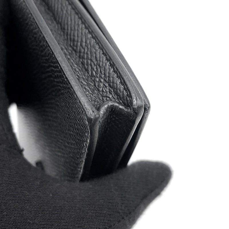 エルメス 長財布 ベアンスフレ マチ有り ブラック/ブラック金具 エプソン U刻印 HERMES 財布 モノクローム 黒