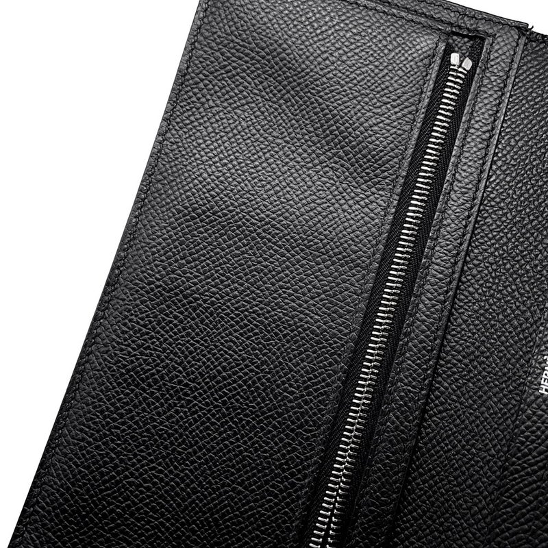 エルメス 長財布 ベアンスフレ マチ有り ブラック/ブラック金具 エプソン U刻印 HERMES 財布 モノクローム 黒