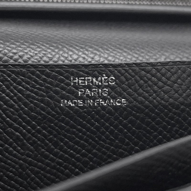 エルメス 長財布 ベアンスフレ マチ有り ブラック/ブラック金具 エプソン U刻印 HERMES 財布 モノクローム 黒