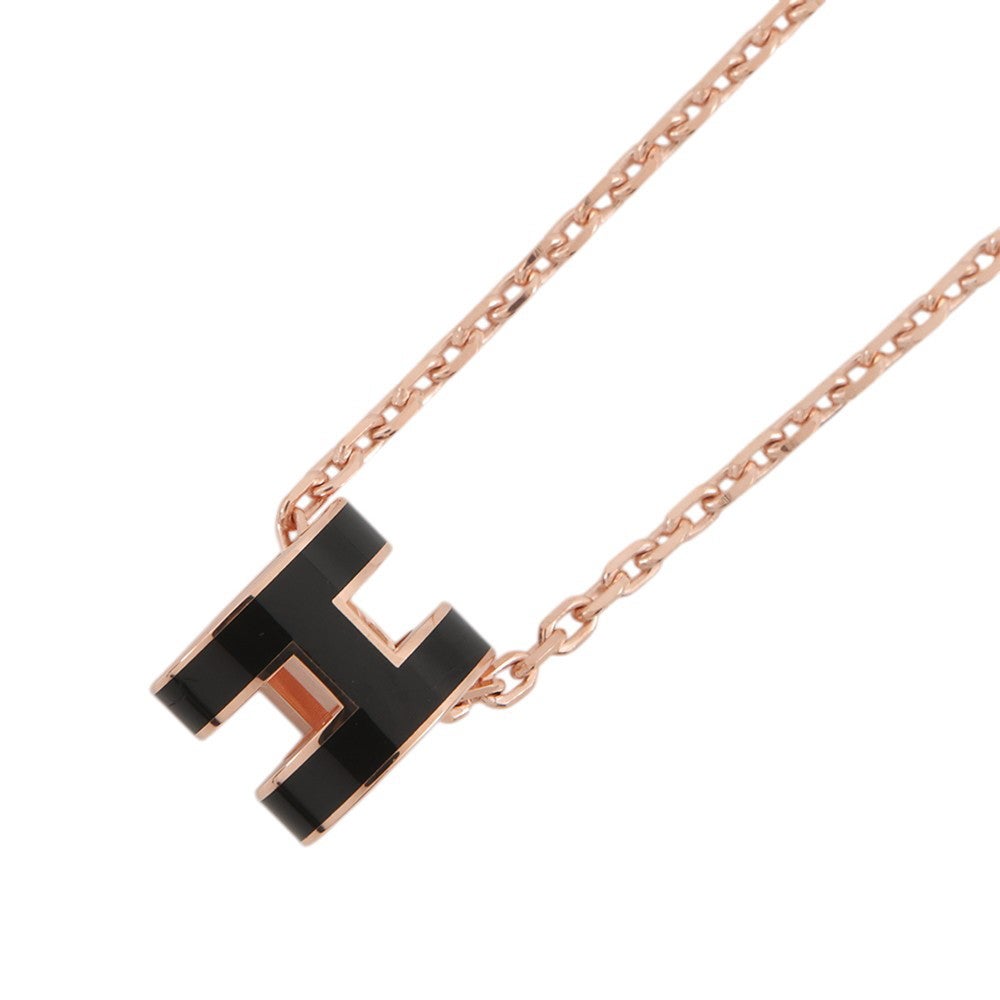 新品　HERMES エルメス　ポップアッシュネックレス　ミニ　ブラック　RG金具 エルメス ネックレス ミニ・ポップアッシュ ブラック/ピンクゴールド