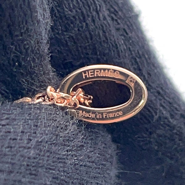 エルメス ネックレス ミニ・ポップアッシュ ブラック/ピンクゴールド金具 HERMES アクセサリー 黒