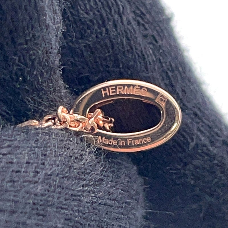 エルメス ネックレス ミニ・ポップアッシュ ブラック/ピンクゴールド金具 HERMES アクセサリー 黒