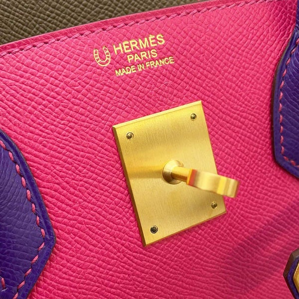 エルメス バーキン30 ローズショッキング/エトゥープ/ウルトラバイオレット/マットゴールド金具 エプソン X刻印 SPO HERMES Birkin