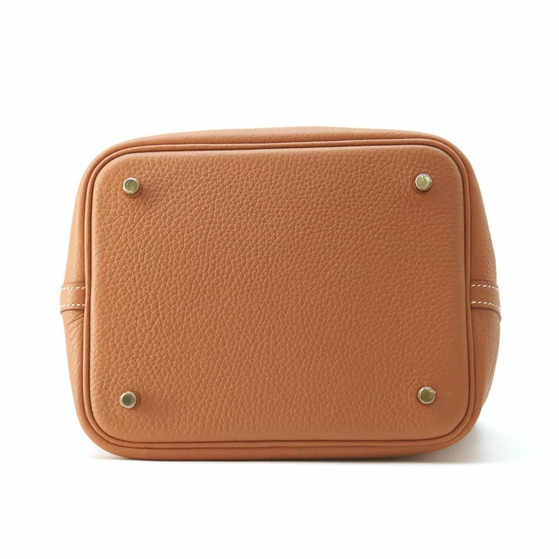 エルメス ハンドバッグ ピコタンロックMM ゴールド/ゴールド金具 トリヨンクレマンス W刻印