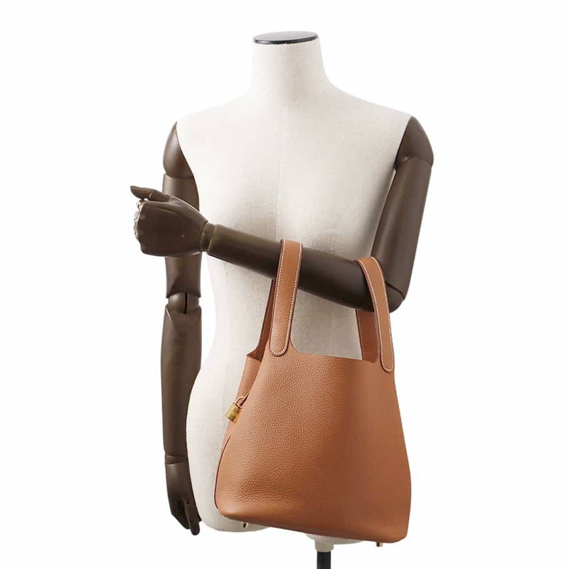 エルメス ハンドバッグ ピコタンロックMM ゴールド/ゴールド金具 トリヨンクレマンス W刻印