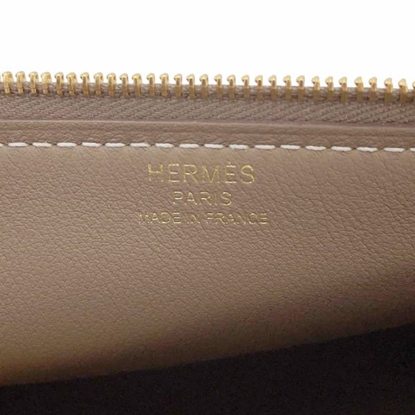 エルメス ポーチ ジップ アンゴー エトゥープ/ゴールド金具 エバーカラー W刻印 HERMES 小物入れ