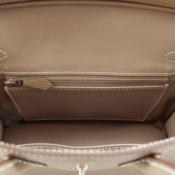 エルメス バーキン25 エトゥープ/シルバー金具 トゴ W刻印 HERMES Birkin ハンドバッグ