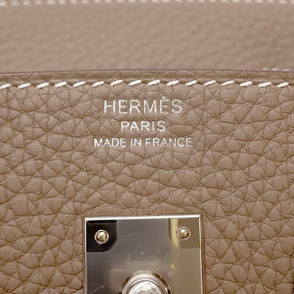 エルメス バーキン25 エトゥープ/シルバー金具 トゴ W刻印 HERMES Birkin ハンドバッグ