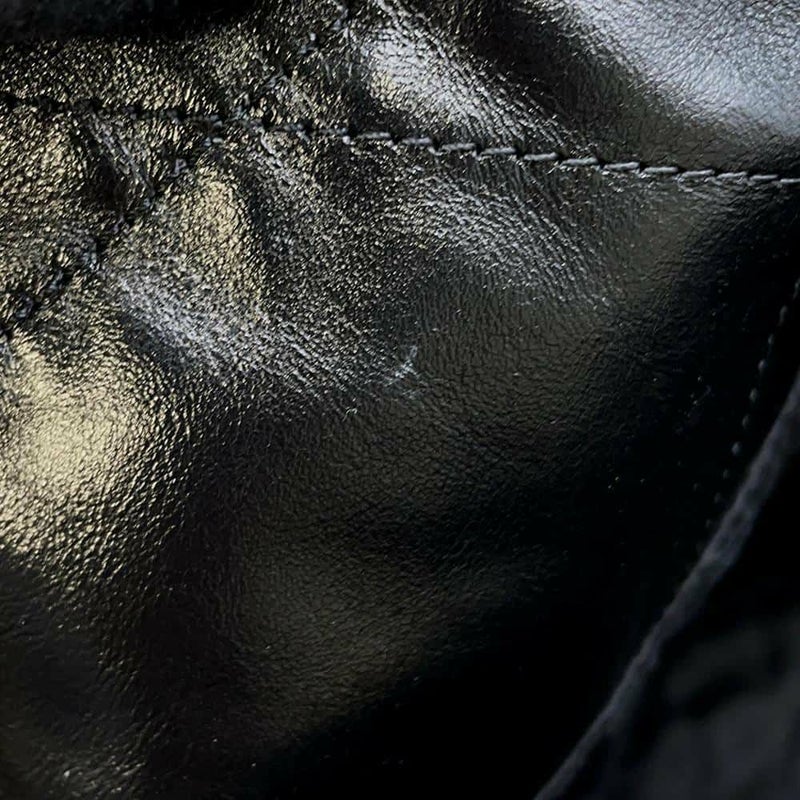 シャネル ハンドバッグ CHANEL 22 マトラッセ スモール シャイニーカーフ AS3260 ショルダーバッグ ポーチ付き 黒