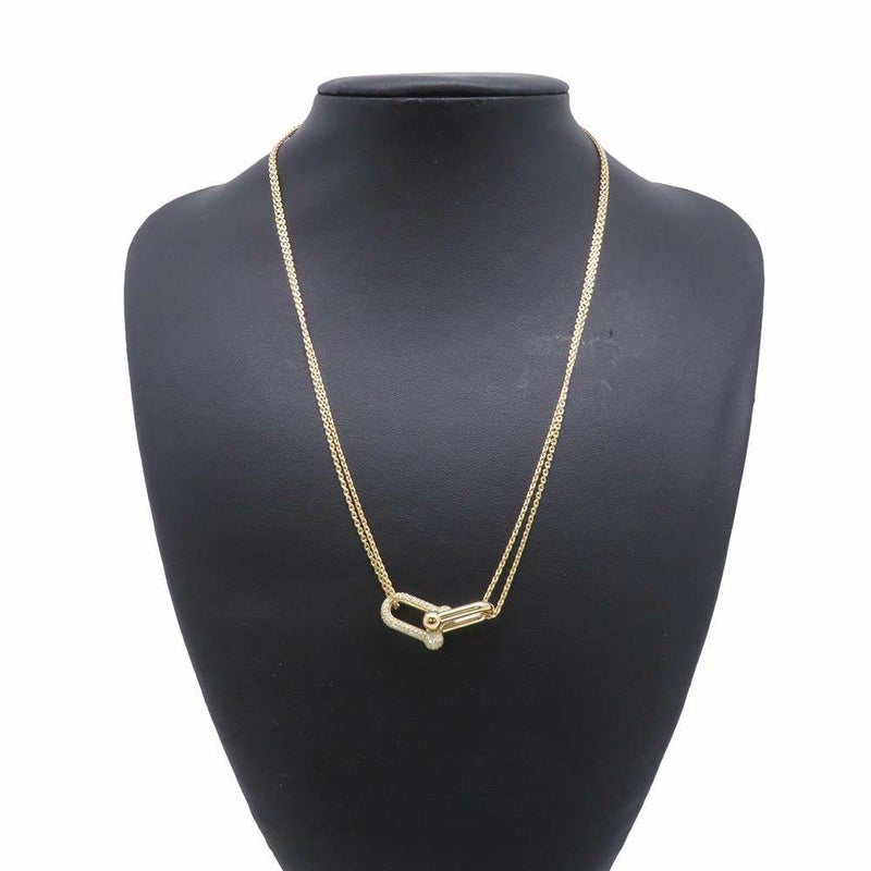 ティファニー ネックレス ハードウェア ラージ ダブル リンク ペンダント ダイヤモンド 計0.74ct K18YGイエローゴールド 70353075