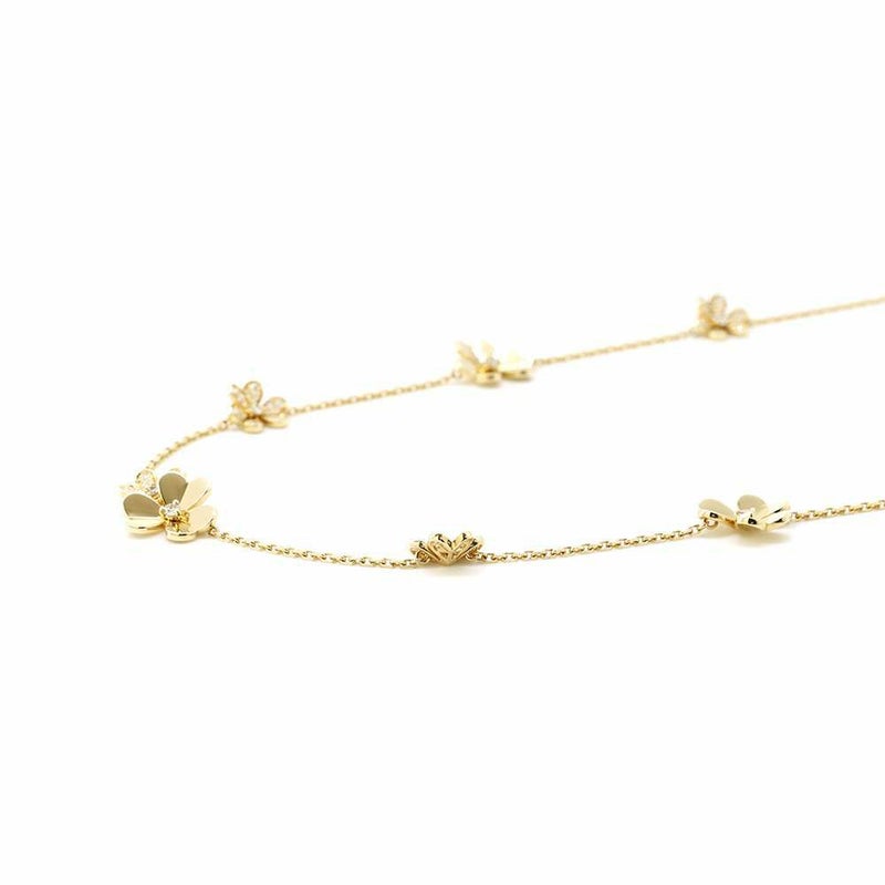 ヴァンクリーフ&アーペル ネックレス フリヴォル ネックレス 9フラワー ダイヤ 129P 計1.4ct K18YGイエローゴールド VCARP3W600