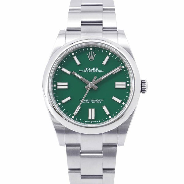 ロレックス オイスターパーペチュアル41 ランダムシリアル ルーレット 124300 ROLEX 腕時計 グリーン文字盤