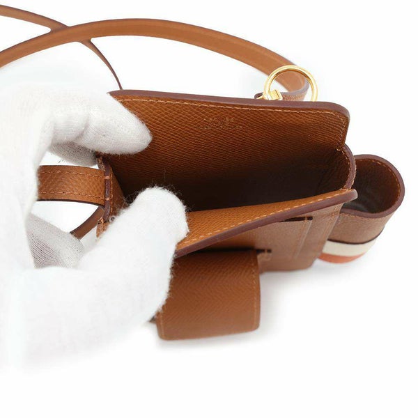 エルメス フォンケース ウェイ ゴールド/ナタ/オレンジ/ゴールド金具 エプソン U刻印 フォンショルダー