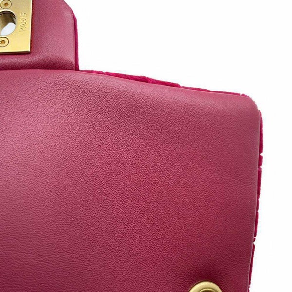 シャネル チェーンショルダーバッグ ココマーク カメリア ミニフラップバッグ ベルベット CHANEL バッグ